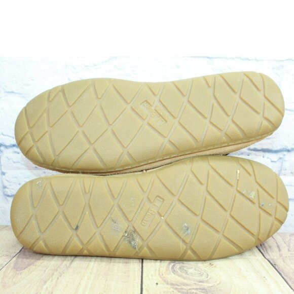 LL Bean Brown Suede Wicked Good Shearling Lined Moccasin Slippers Size 11 M - Picture 9 of 9